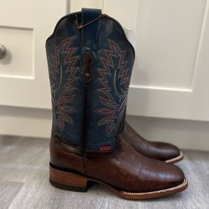 Men's Brown & Navy Western Cowboy Boots